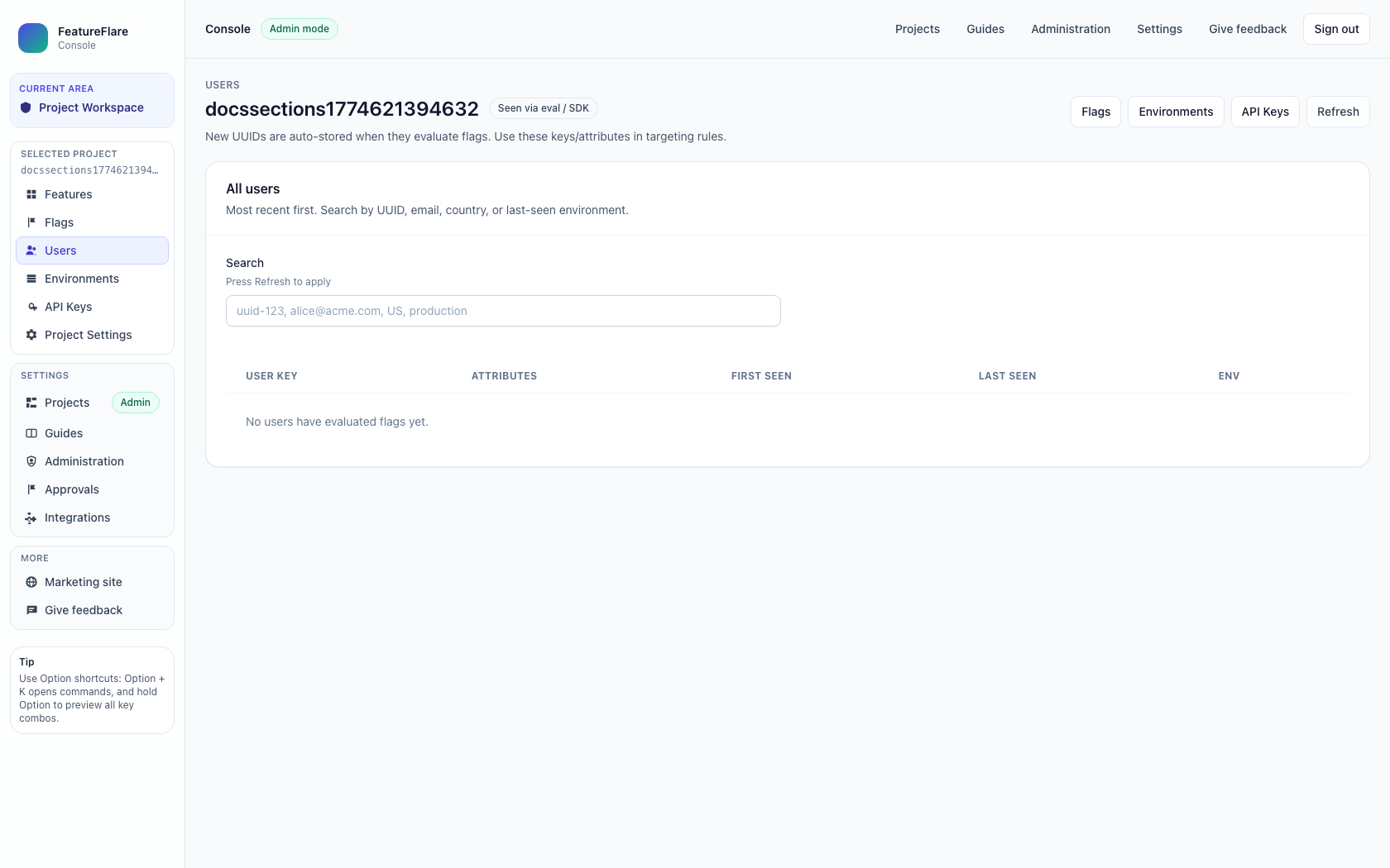 4) Users page screenshot